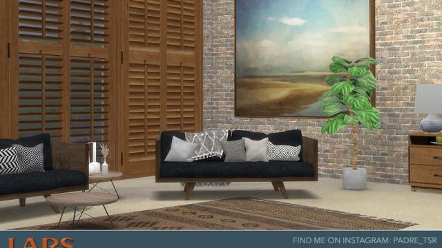 Lars Modern Living Room для The Sims 4