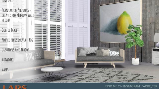 Lars Modern Living Room для The Sims 4