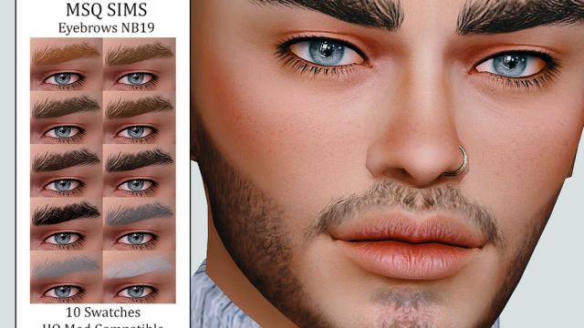 Eyebrows NB19 для The Sims 4