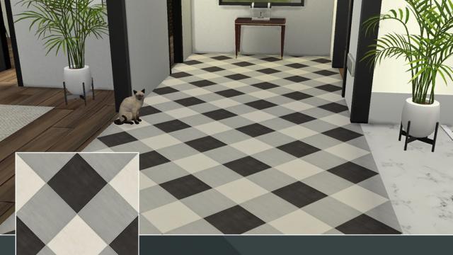 Modern Plaid Floor Tiles for The Sims 4