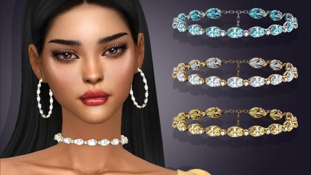 Marquise Crystal Choker for The Sims 4