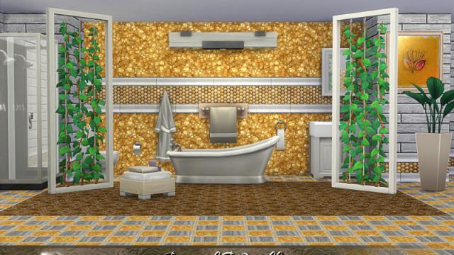 Jewel Wallpaper in golden for The Sims 4