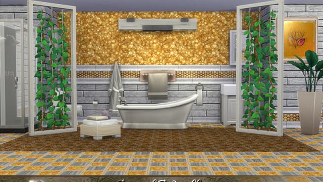 Jewel Wallpaper in golden for The Sims 4