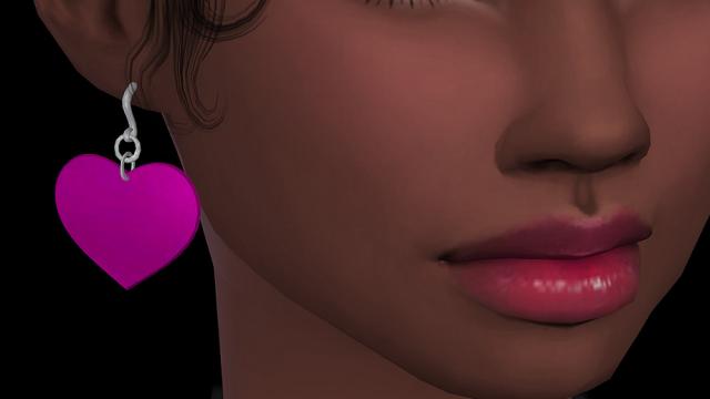 Heart Earrings [Recolor | Mesh Needed]