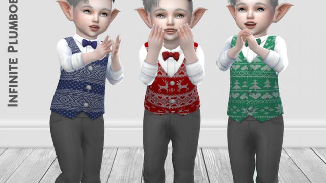 IP Toddler Christmas Waistcoat - SEASONS for The Sims 4