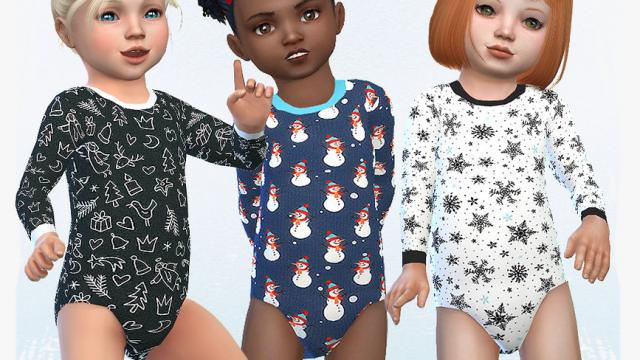 Toddler Winter Bodysuit для The Sims 4