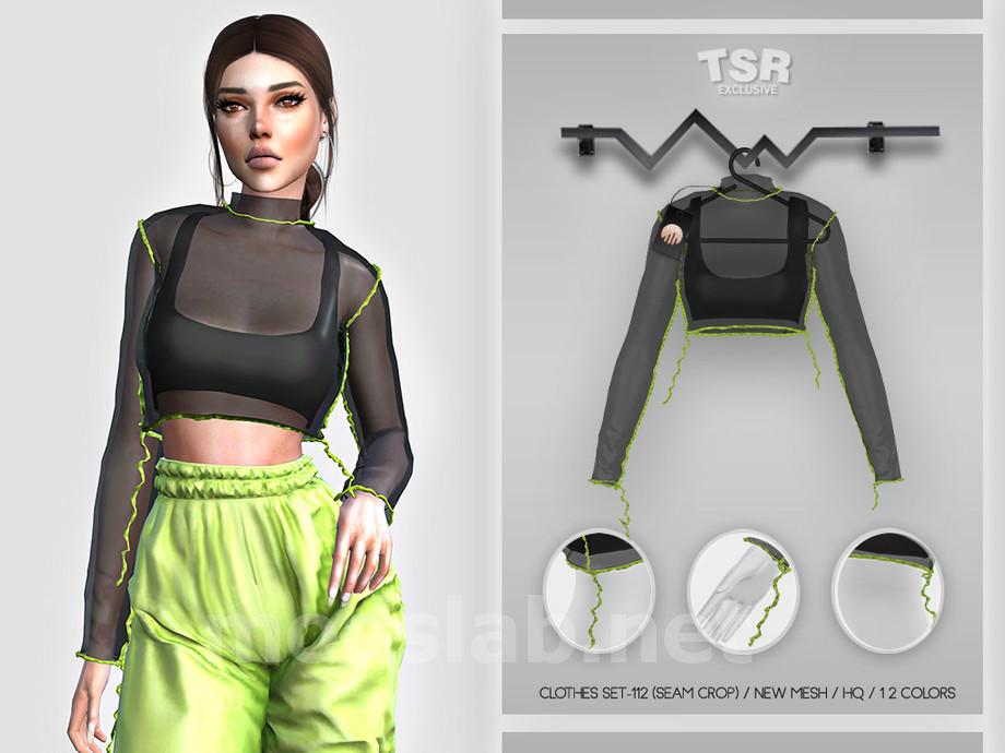 Download Clothes SET-112 (SEAM TOP) BD422 for The Sims 4