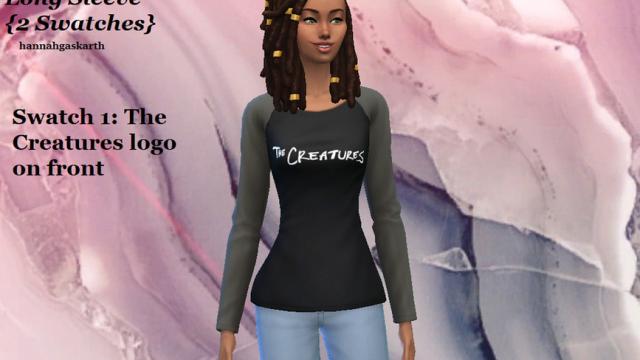 The Creatures Female Long Sleeve [2 Swatches] for The Sims 4