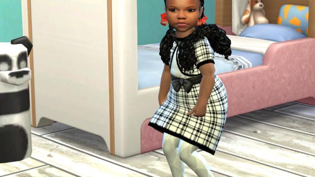 Wavy Goddess Pigtails - Toddler Base Compatible for The Sims 4