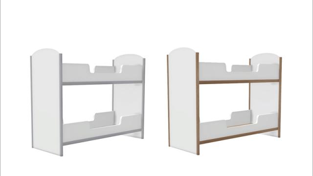 [Alwine kidsroom] two single bed frame high