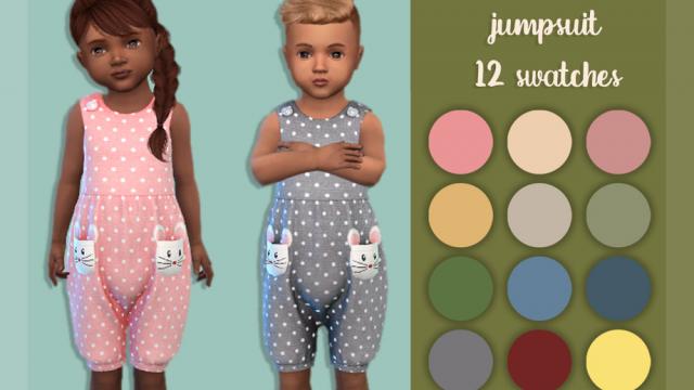 Polka dot jumpsuit for The Sims 4