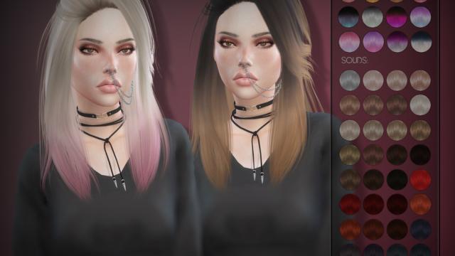 LeahLillith Pretty Thoughts Hair для The Sims 4