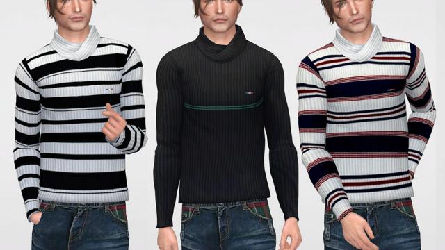 Winter Sweater for Men 02 for The Sims 4