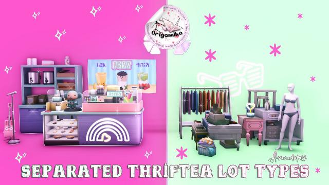 Separated ThrifTea Lot Types for The Sims 4