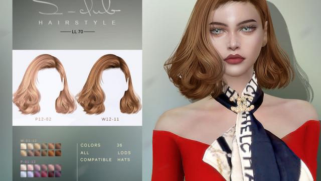 sclub ts4 hair n70 Carol for The Sims 4