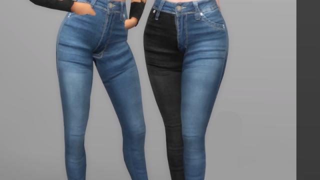 Two Tone Denim Jeans