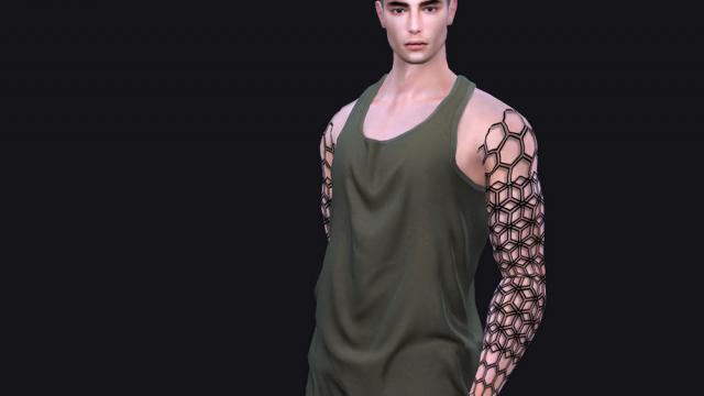 Tattoo-Abstract shapes для The Sims 4