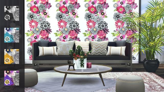 Floral Wallpaper for The Sims 4