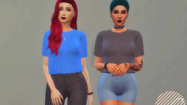 VV Cropped T-Shirt - Dark for The Sims 4