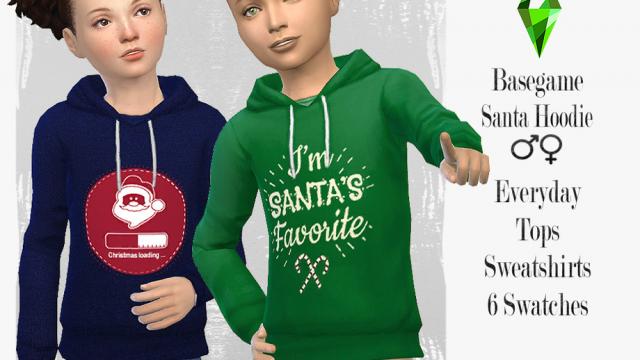 Santa Hoodie для The Sims 4