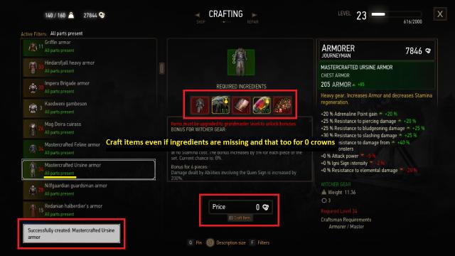 Free Crafting - No Crafting requirement -