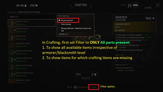 Free Crafting - No Crafting requirement - Нет требований для крафта для The Witcher 3