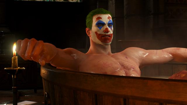 Geralt With Joker Makeup for The Witcher 3