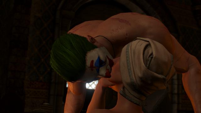 Geralt With Joker Makeup for The Witcher 3