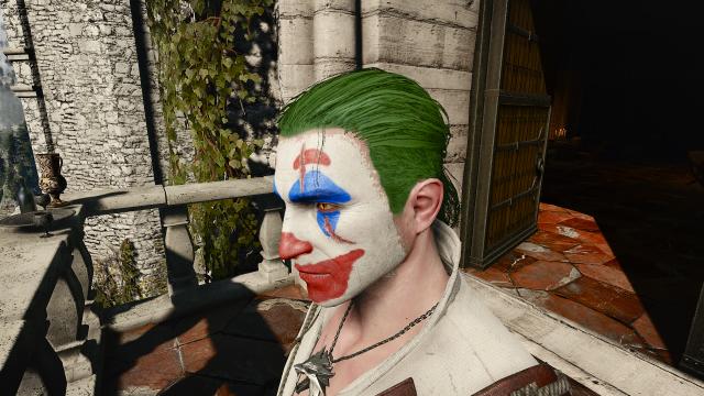 Geralt With Joker Makeup for The Witcher 3