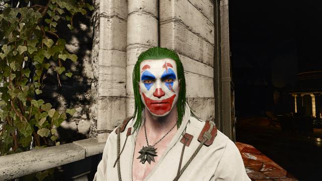 Geralt With Joker Makeup for The Witcher 3