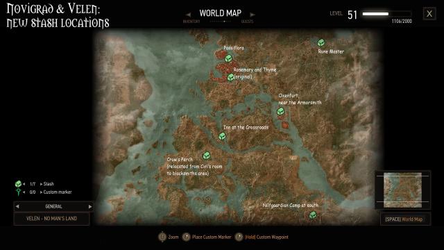 Additional Stash Locations for The Witcher 3