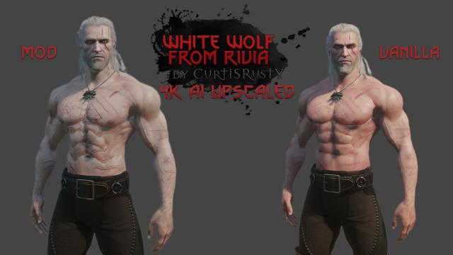 White Wolf From Rivia - Lore Geralt - 4K for The Witcher 3