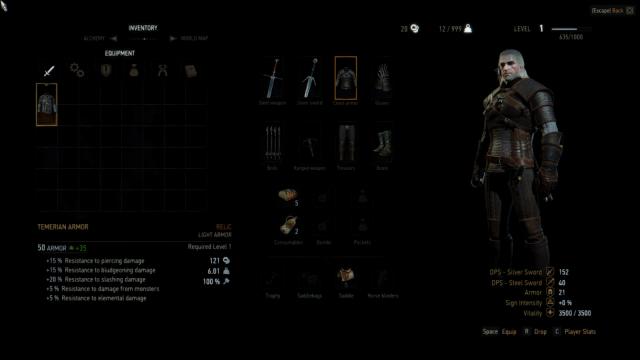 Отключение ограничений уровня снаряжения / Remove Weapon and Armor Level Restrictions для The Witcher 3