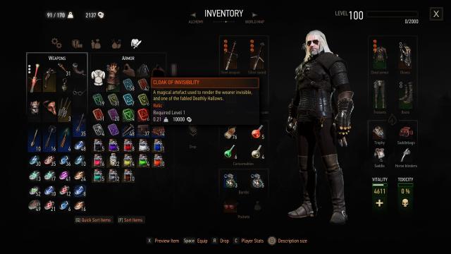 -  Invisibility Cloak for The Witcher 3