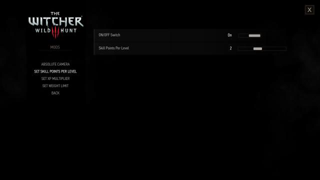Установка количества очков навыков за уровень / Set Skill Points Per Level для The Witcher 3