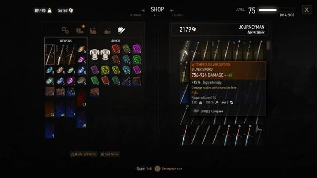 Upscale Weapon Damage when Level Up for The Witcher 3 Next Gen