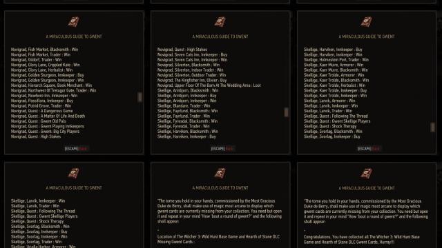 Missing Gwent Cards Tracker (Next-Gen Update) for The Witcher 3 Next Gen