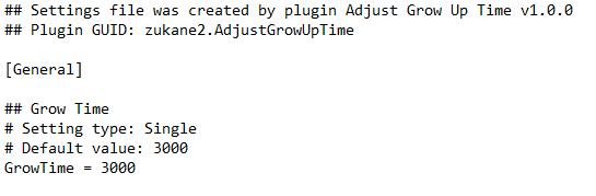 Adjustable Grow Up Time for Valheim