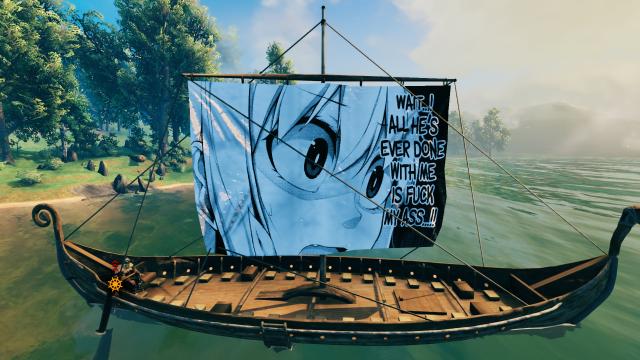 Anime Girl Sails on Longship for Valheim