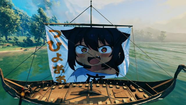 Анимешные девушки на парусах / Anime Girl Sails on Longship для Valheim